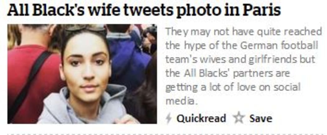 screenshot of news story