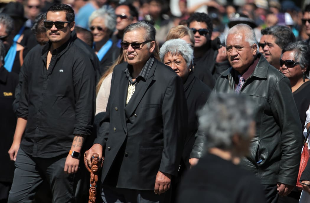 The Maori King, Tuheitia arriving at Ratana Pa.
