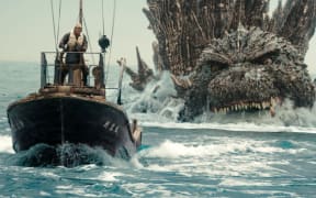 Still frame from the 2023 Japanese monster movie Godzilla Minus One