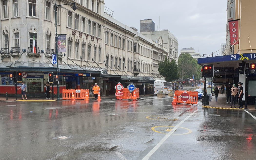 The closure of the Octagon in central Dunedin to vehicles.