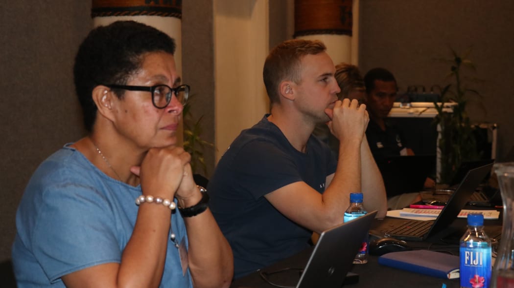 Cathy Wong during Oceania Rugby's 2019 Annual General Meeting.