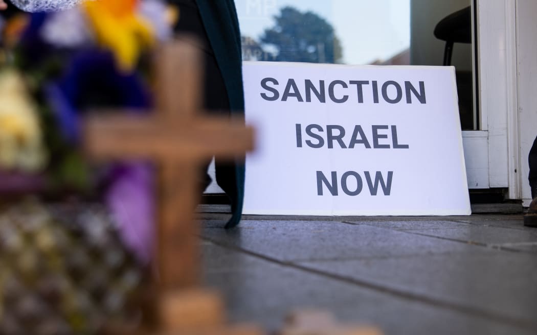 Clergy Palestine protest outside Nicola Willis office for