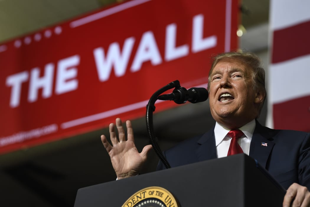 President Donald Trump speaks during a rally in El Paso, Texas, Monday, Feb. 11, 2019. (AP Photo/Susan Walsh)