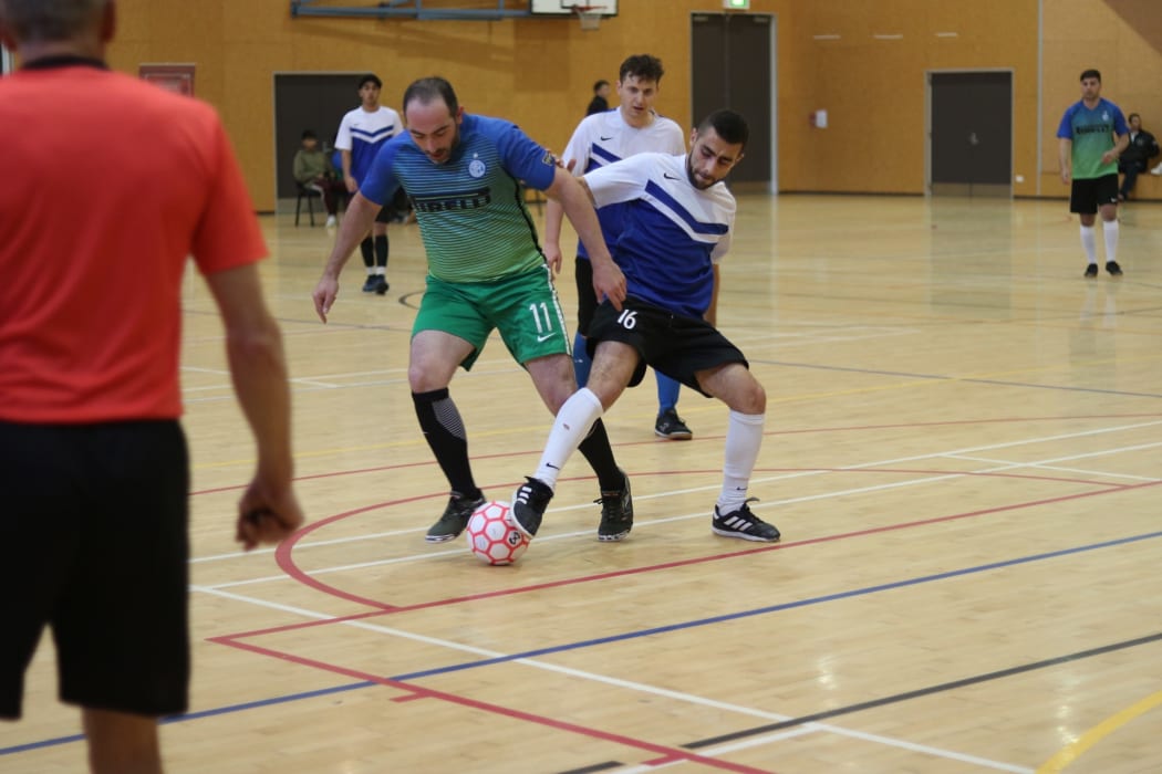 One of the organisers, Fadi Al Seenawi, in the green and blue said the Atta Elayyan Men's Memorial Futsal Tournament will be an annual event.