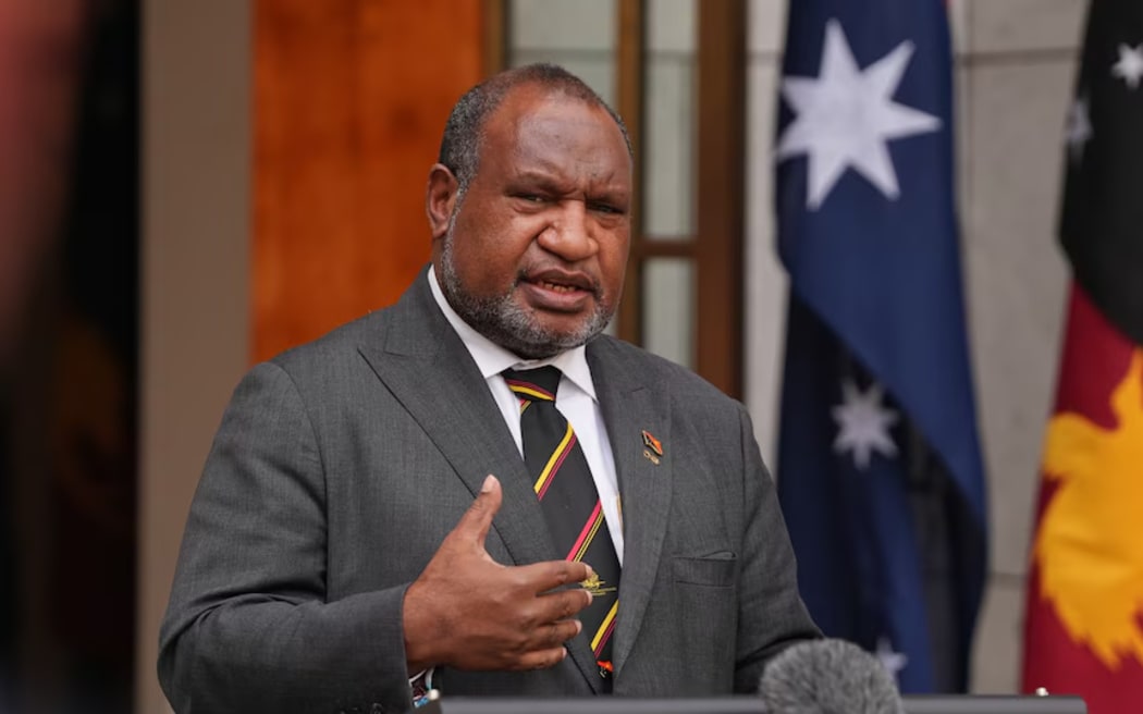 James Marape says "gender-based violence has been treated as a private tragedy" for too long. (ABC News: Luke Stephenson)