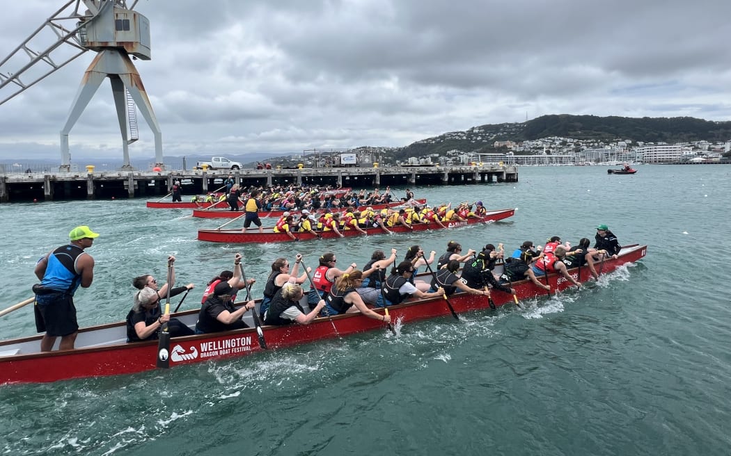 Competitors racing during the Wellington Dragon Festival, on Saturday 2 March 2024.