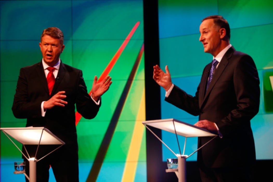David Cunliffe, left, and John Key.