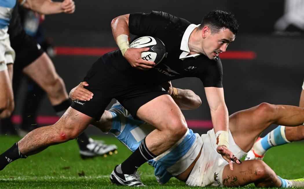 New Zealand’s Will Jordan scores a try, Rugby Championship, New Zealand All Blacks v Argentina. Eden Park, Auckland. Saturday 17 August 2024.
© Mandatory credit: Kerry Marshall / www.photosport.nz