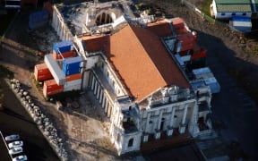 The damaged Catholic Basilica in Christchurch.