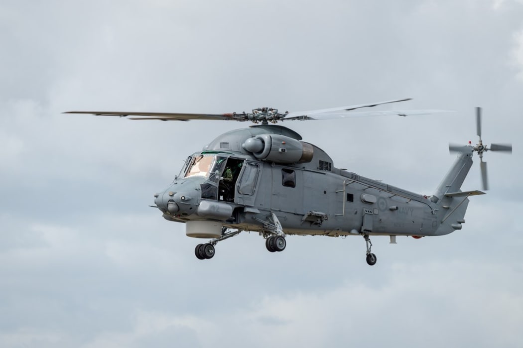 One of the NZ Defence Force helicopters heading to Kaikoura to help with the rescue, after the town was cut off after the 7.5 magnitude Hanmer Springs earthquake.
