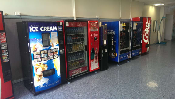 Some of the vending machines at the pool.