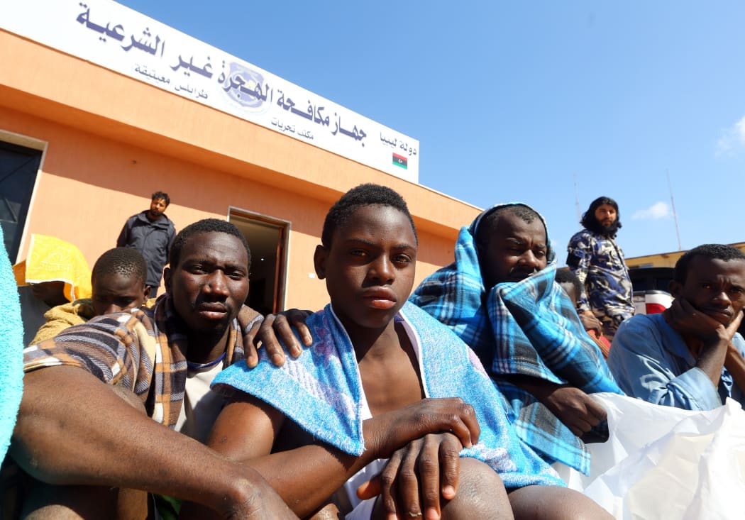 Some of the African migrants who were rescued.