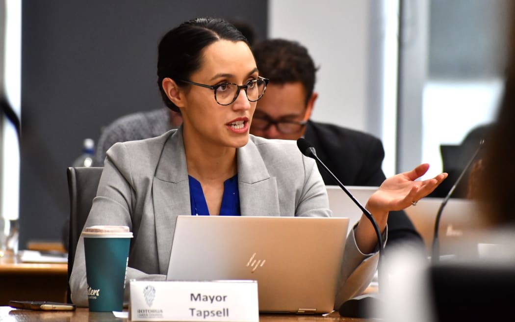 Rotorua mayor Tania Tapsell at an October meeting.