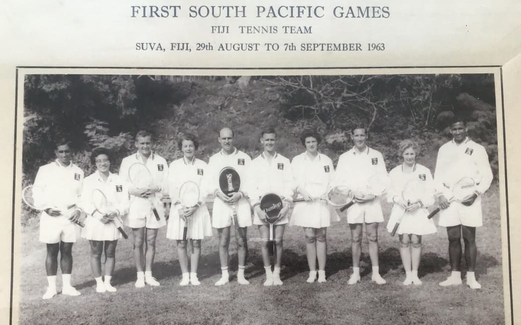 The Fiji tennis team that took part and won gold in Suva