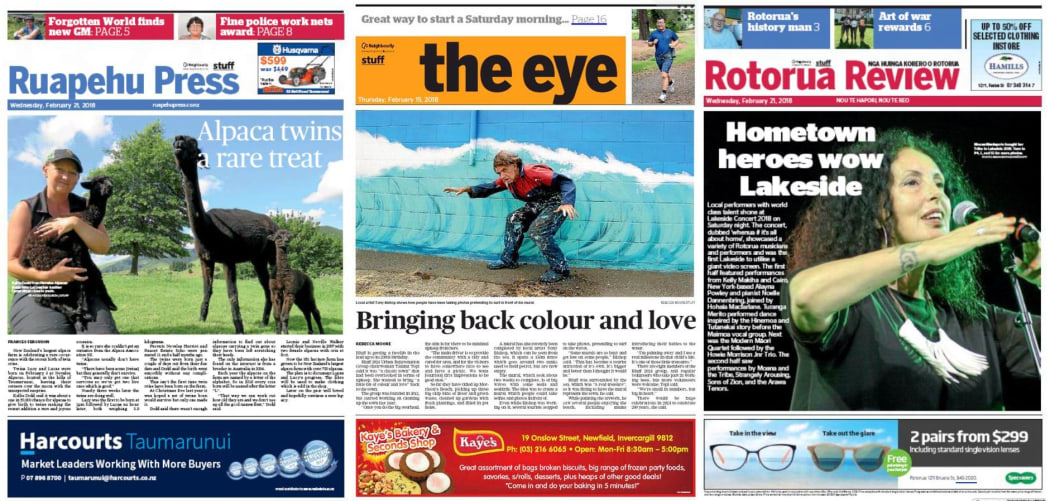 Three of the 28 local and rural publications  Stuff wants to close or sell by the end of the year.
