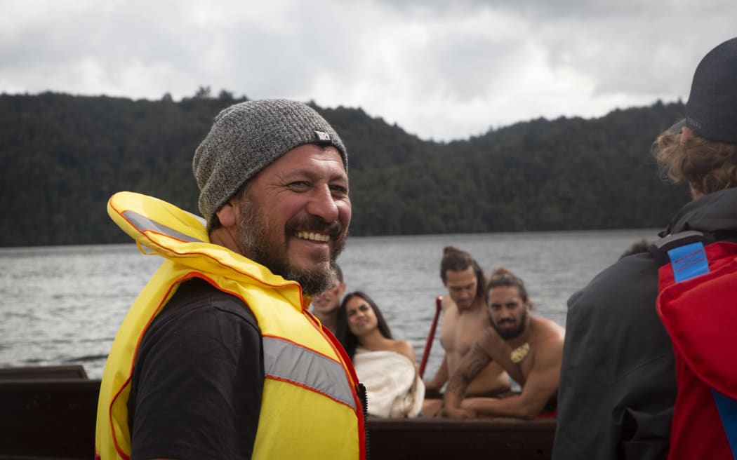 Julian Arahanga on the set of Colonial Combat