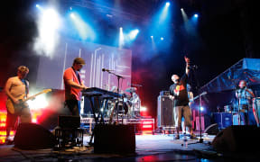 New Zealand band Salmonella Dub perform on stage at the Peats Ridge Festival December 30, 2011 in Peats Ridge, Australia.