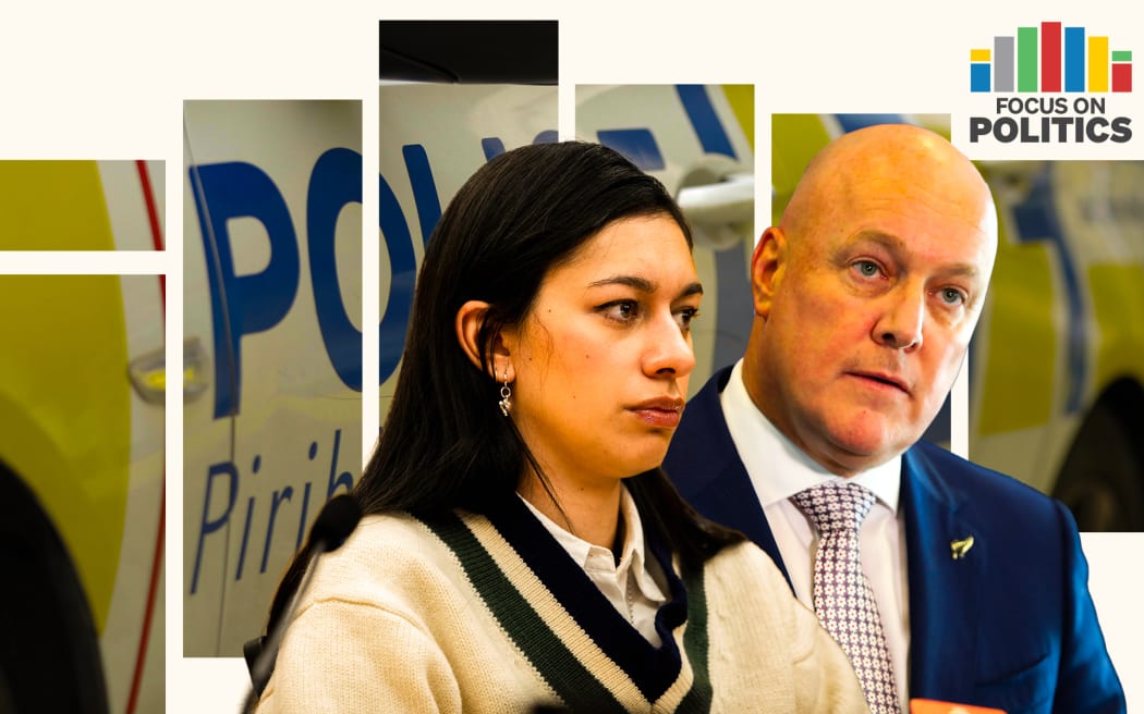 Focus on Politics: Composite of Tamatha Paul, Christopher Luxon and police car