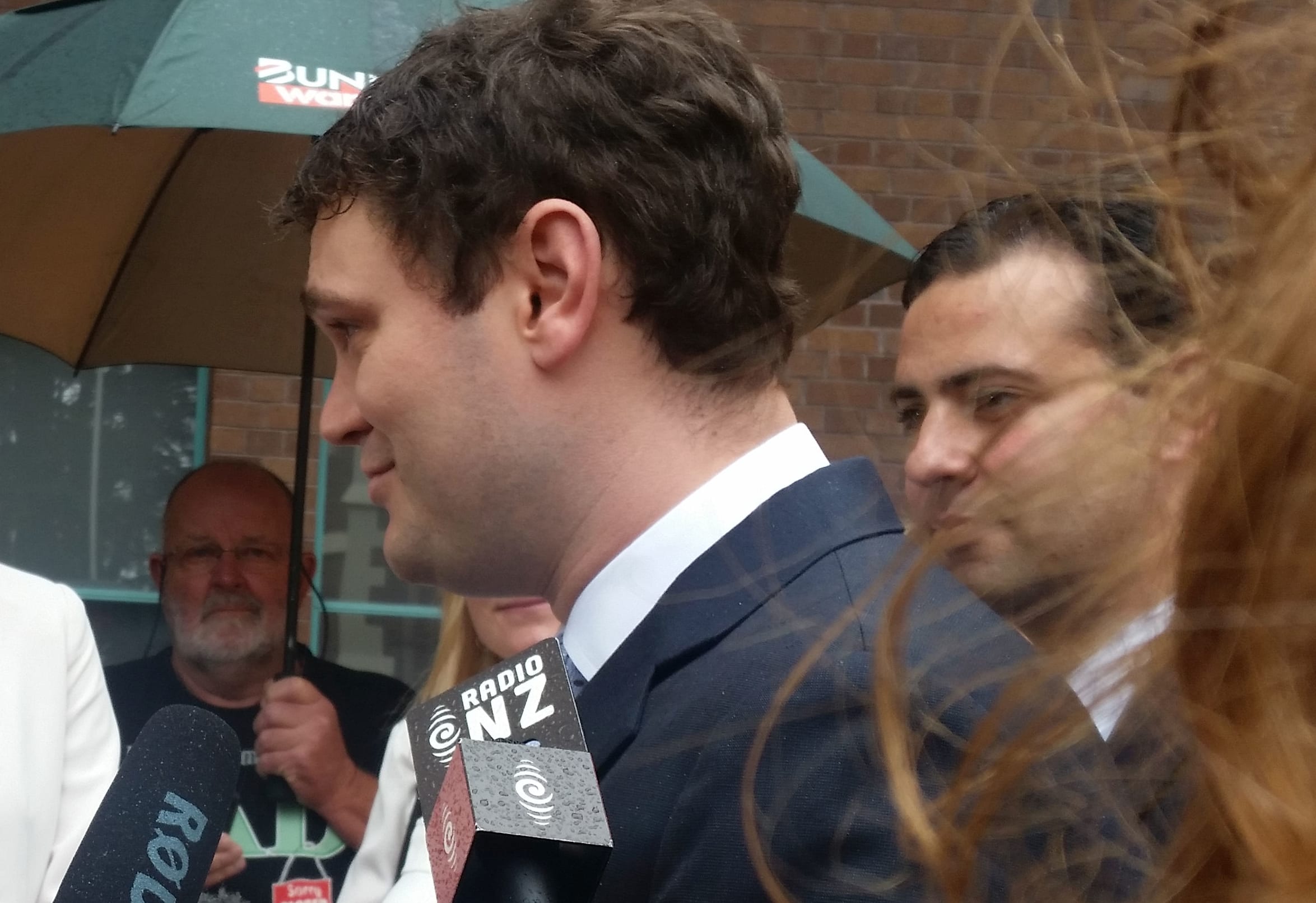 Jordan Williams speaks to the media after the verdict was announced.