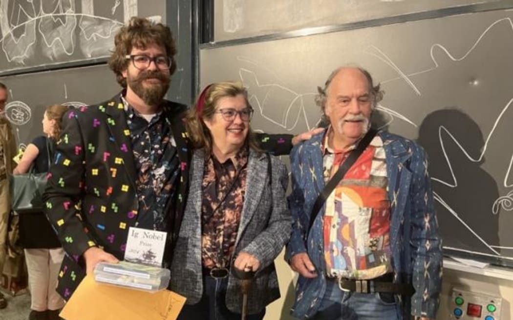 Dr Saul Newman with his parents at the Ig Nobel Prize Awards