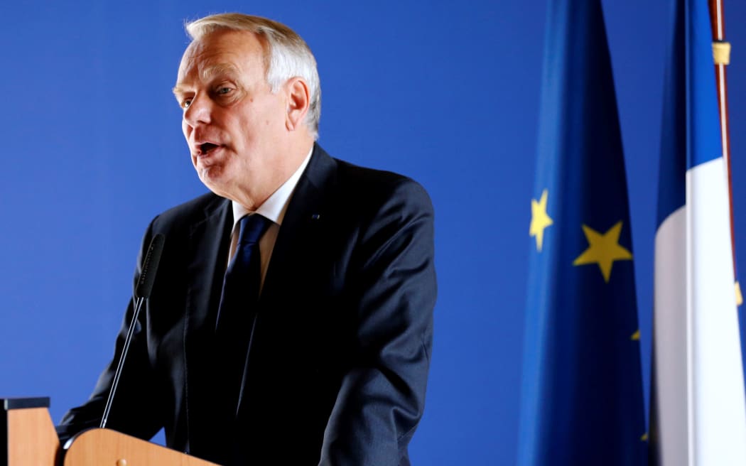 French Minister for Foreign Affairs Jean-Marc Ayrault, speaks during a press conference on May 21, 2016 in Paris following a meeting with relatives of the victims of the EgyptAir flight crash.