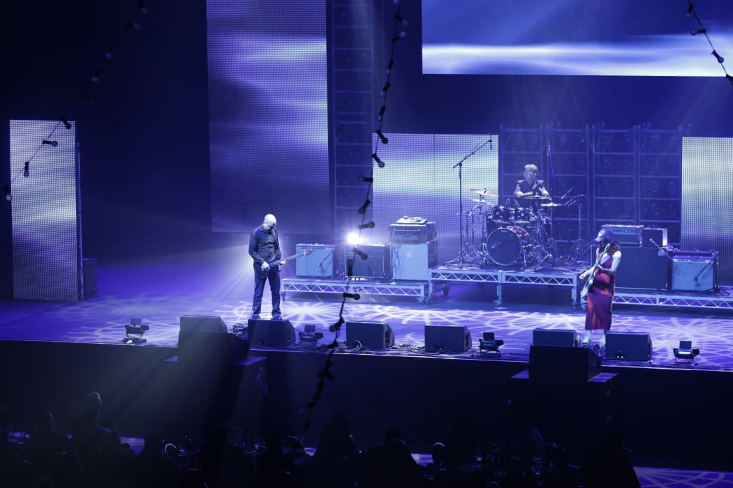 'SOUNZ Contemporary Award Winner Salina Fisher's 'Rainphase' interpreted by Jeff Boyle (guitar), Julia Deans (guitar) and Chris O'Connor (drums) at APRA Silver Scrolls 2016.