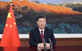 Chinese President Xi Jinping delivers a keynote speech via video at the opening ceremony of the Boao Forum for Asia (BFA) Annual Conference 2021