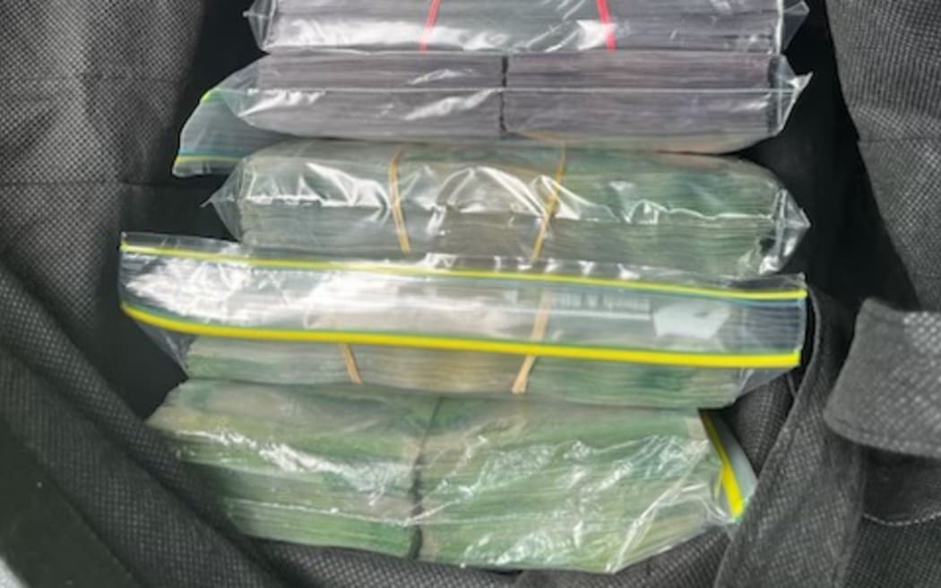 Cash seized by police in Taranaki drug busts.