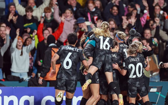 NZ's Hannah Wilkinson scores the opening goal of the tournament. FIFA Women’s World Cup Australia & New Zealand 2023, New Zealand v Norway, Eden Park Auckland, Thursday 20th July 2023. Copyright Photo: Shane Wenzlick