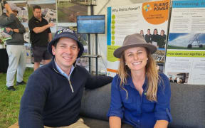 James Meager, Rangitata MP and Minister for the South Island, with friend Stevie Cockburn of Plains Power in mid-Canterbury.