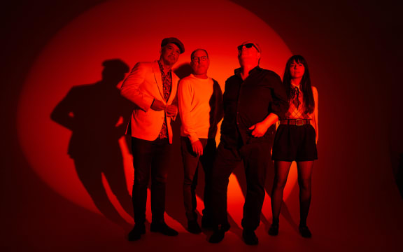 L-R:  Joey Santiago, David Lovering, Black Francis, Paz Lenchantin