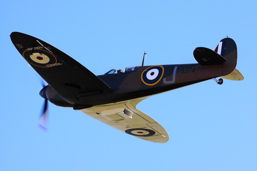 A mk1 Spitfire in flight.