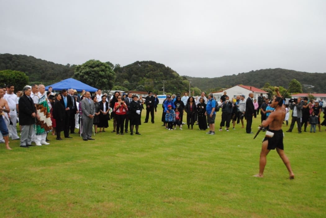 Sir Jerry Mateparae is challenged on Te Tii Marae during a visit to Waitangi on Tuesday.