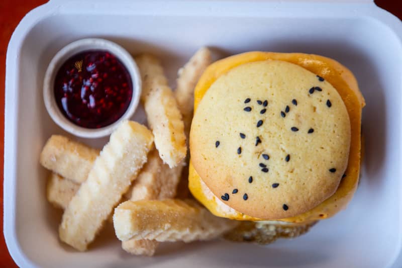 The Whoopie - Dessert First burger served by The Regal Shortbread Company as part of Burger Wellington.