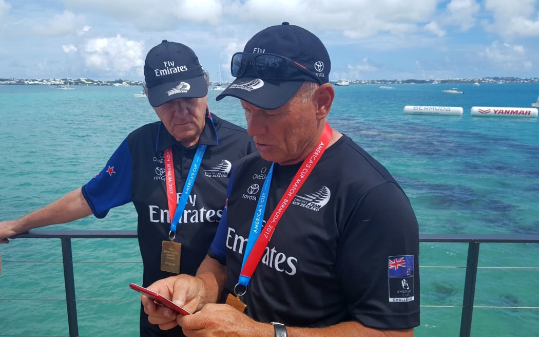 Team NZ principal Matteo Di Nora and chief executive Grant Dalton prepare to announce in Bermuda new arrangements for AC36 racing.