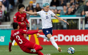 United States forward Megan Rapinoe in action against Vietnam during ­the FIFA World Cup match at Eden Park.