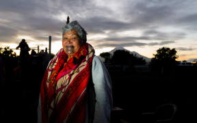 Kaitiaki of Parihaka Maata Wharehoka at the Parihaka Puanga Kai Rau Festival