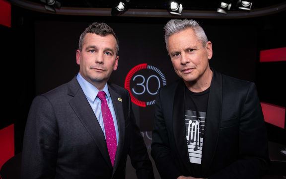ACT Party leader David Seyour in studio for an interview on season 3 of 30 with Guyon Espiner.