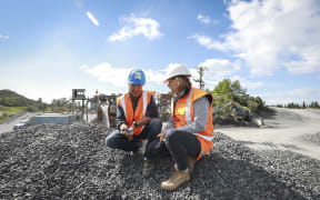 Catherine and Peter Ford, Ford Bros, local earthmovers, contracted to NCTIR in the Kaikoura road and rail rebuild.