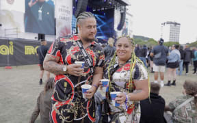 Two people at the Homegrown music festival.