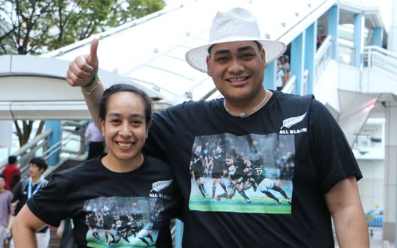 Ofa Tu'ungafasi's cousin Susana Piukala (left) and his brother, Scope.