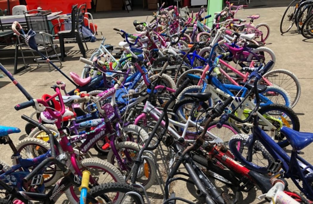 Upcycled bicycles at Henderson's Tipping Point op shop are an economical alternative to buy a new bike.