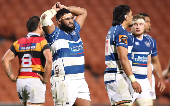 Auckland reserve Leni Apisai dejected at full time after a 20 all draw in the Mitre 10 Cup rugby match - Waikato v Auckland played at FMG Stadium Waikato, Hamilton, New Zealand on Saturday 31 August 2019.

Copyright photo: Â© Bruce Lim / www.photosport.nz