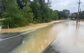 Flooding in Kaipara Flat, north of Auckland