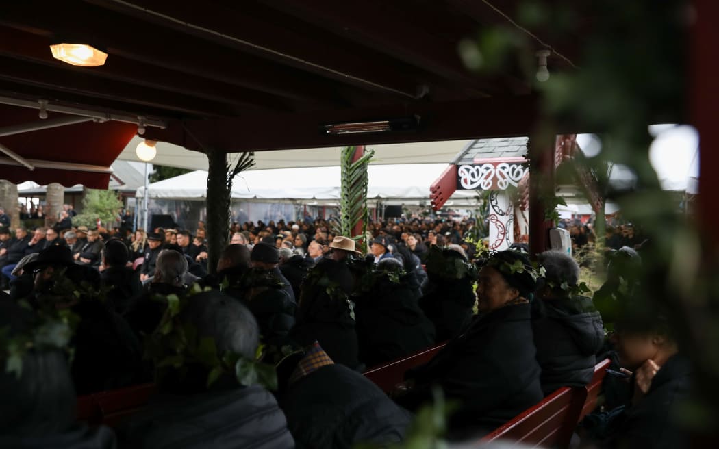 Hundreds of people at Tuurangawaewae Marae for the second day of tangihana.