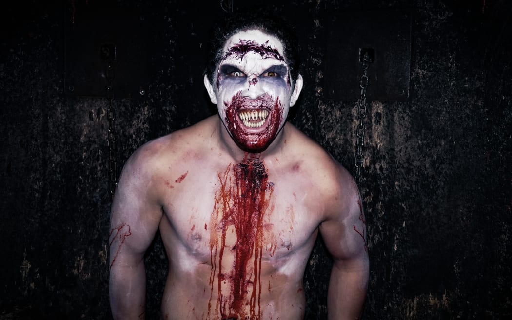 A scarer at the Spookers haunted attraction.