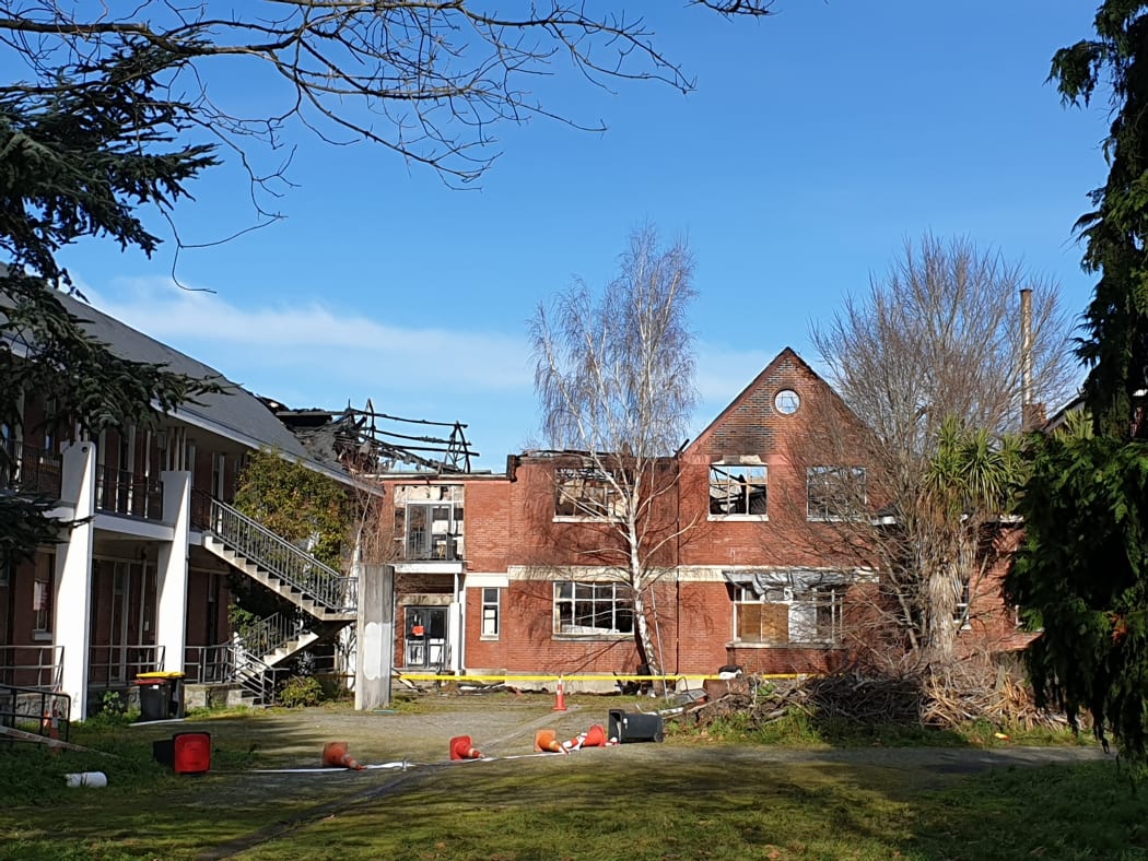 Antonio Hall after the fire.