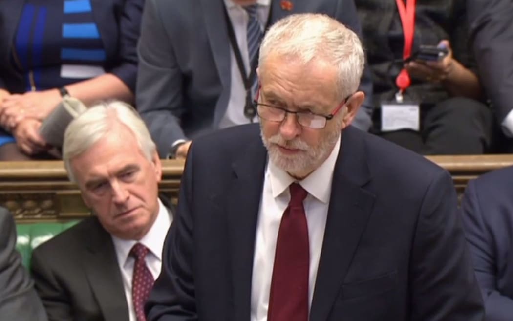 Members of parliament taking part in Prime Ministers questions in the House of Commons in London ahead of a vote on holding a snap election in June.