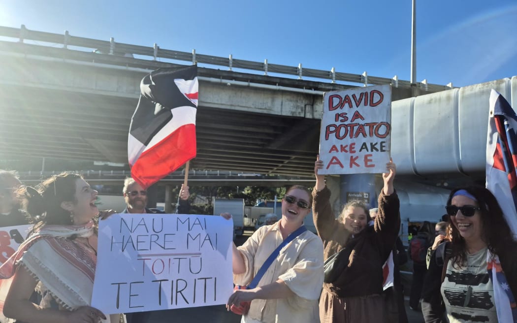 Many from Te Waipounamu - South Island contingent of the hīkoi caught the Kaitaki ferry across the Cook Straight on Monday, 19, November, 2024, to join the North Island hīkoi crowds heading to Parliament on Tuesday.