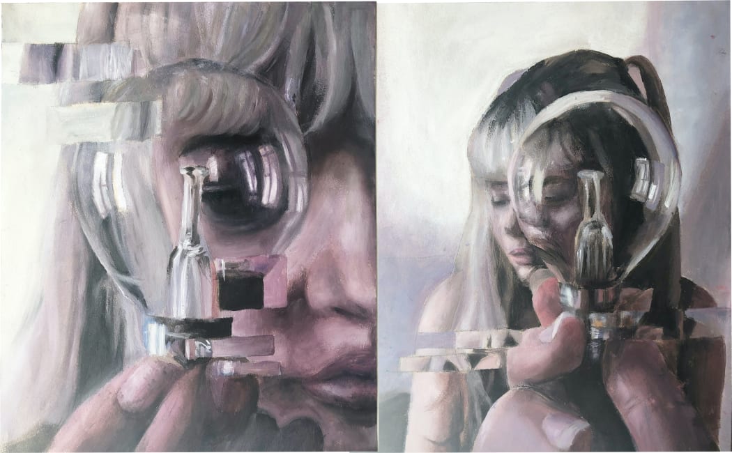 Year 12 painting work by Northcote College student Anya Watt